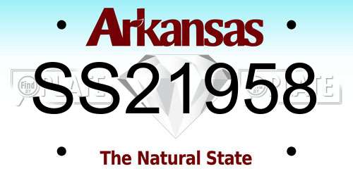 SS21958 Arkansas License Plate