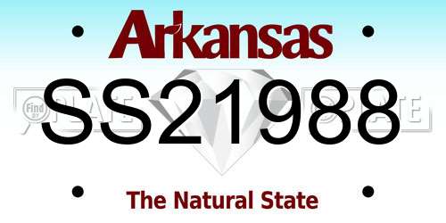 SS21988 Arkansas License Plate