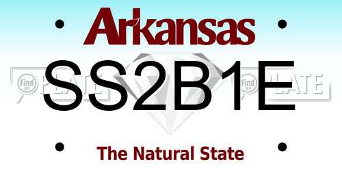 SS2B1E Arkansas License Plate