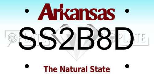 SS2B8D Arkansas License Plate