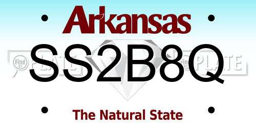 SS2B8Q Arkansas License Plate