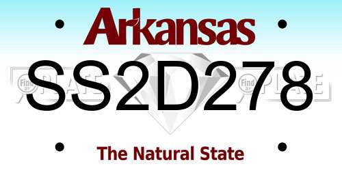 SS2D278 Arkansas License Plate