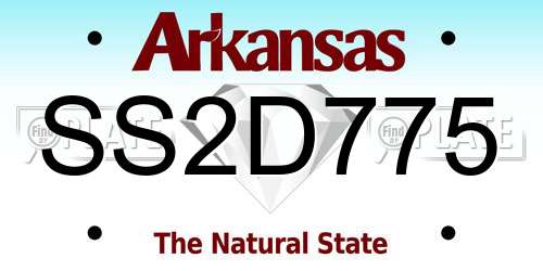 SS2D775 Arkansas License Plate