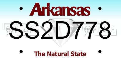 SS2D778 Arkansas License Plate