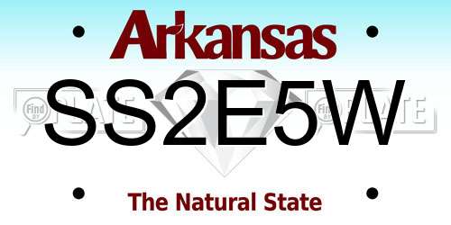 SS2E5W Arkansas License Plate