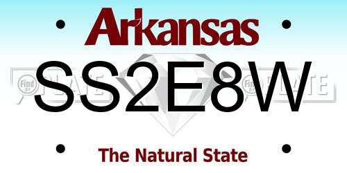 SS2E8W Arkansas License Plate