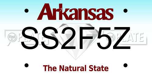 SS2F5Z Arkansas License Plate