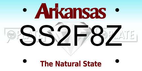 SS2F8Z Arkansas License Plate