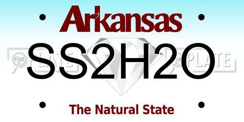 SS2H2O Arkansas License Plate
