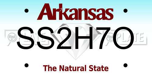 SS2H7O Arkansas License Plate