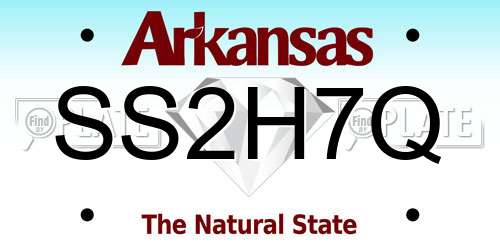 SS2H7Q Arkansas License Plate