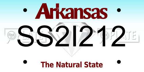SS2I212 Arkansas License Plate