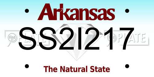 SS2I217 Arkansas License Plate