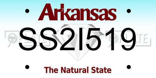 SS2I519 Arkansas License Plate