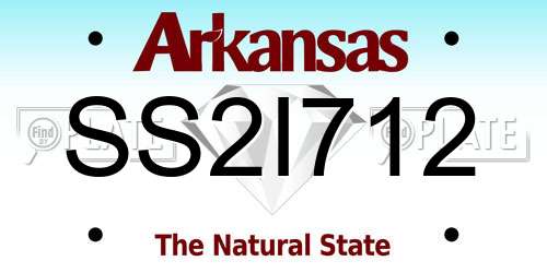 SS2I712 Arkansas License Plate