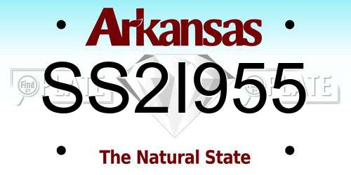 SS2I955 Arkansas License Plate