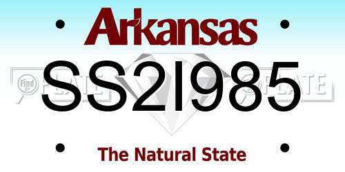SS2I985 Arkansas License Plate