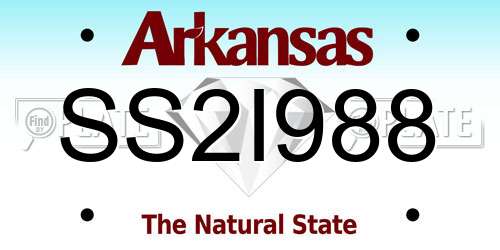 SS2I988 Arkansas License Plate