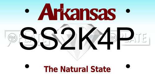 SS2K4P Arkansas License Plate