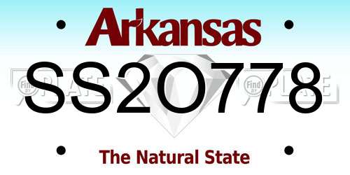 SS2O778 Arkansas License Plate
