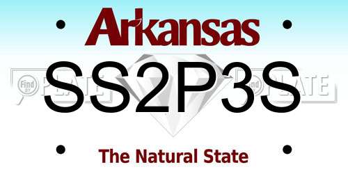 SS2P3S Arkansas License Plate