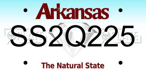 SS2Q225 Arkansas License Plate