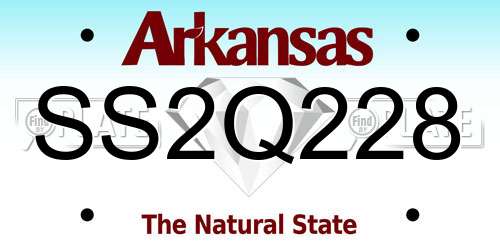 SS2Q228 Arkansas License Plate