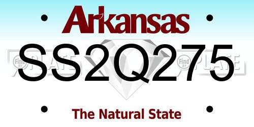 SS2Q275 Arkansas License Plate