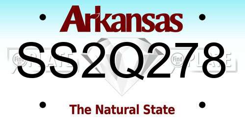 SS2Q278 Arkansas License Plate