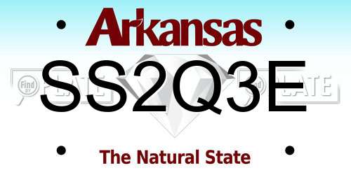 SS2Q3E Arkansas License Plate