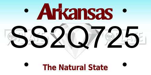 SS2Q725 Arkansas License Plate