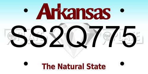 SS2Q775 Arkansas License Plate