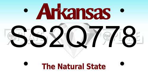 SS2Q778 Arkansas License Plate