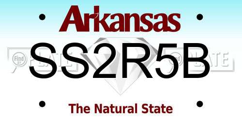 SS2R5B Arkansas License Plate