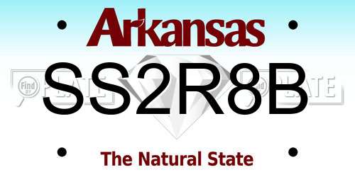 SS2R8B Arkansas License Plate