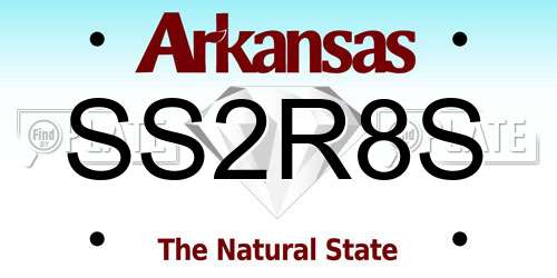 SS2R8S Arkansas License Plate