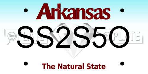 SS2S5O Arkansas License Plate