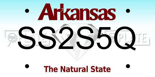 SS2S5Q Arkansas License Plate