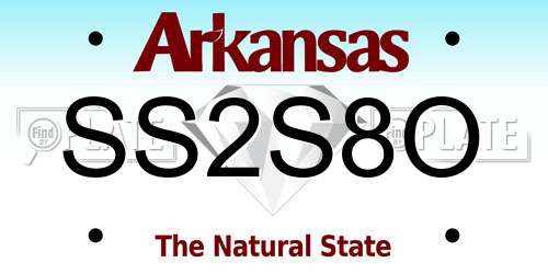 SS2S8O Arkansas License Plate