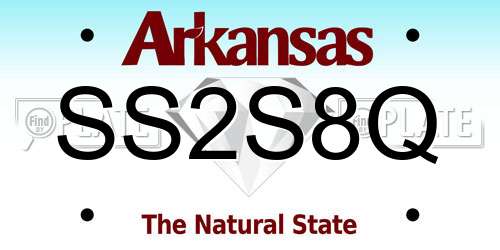 SS2S8Q Arkansas License Plate