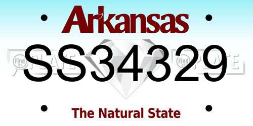 SS34329 Arkansas License Plate