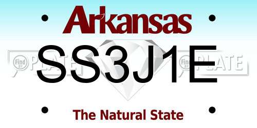 SS3J1E Arkansas License Plate