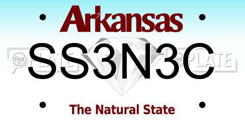 SS3N3C Arkansas License Plate