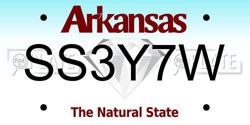 SS3Y7W Arkansas License Plate