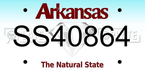 SS40864 Arkansas License Plate
