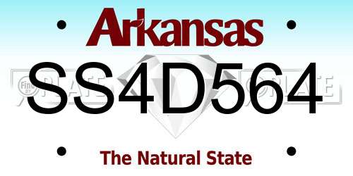 SS4D564 Arkansas License Plate