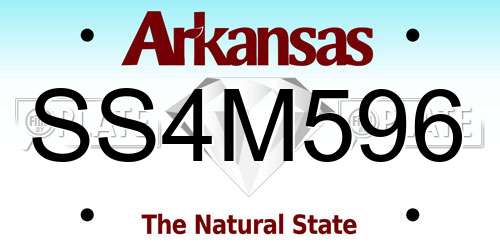 SS4M596 Arkansas License Plate