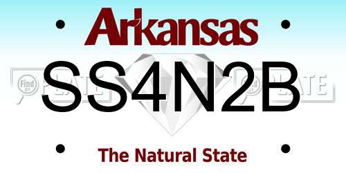 SS4N2B Arkansas License Plate