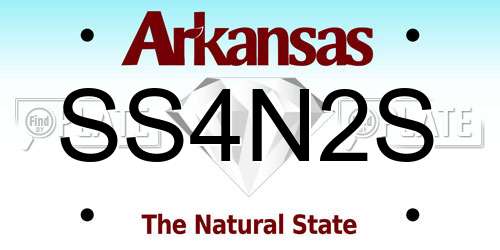 SS4N2S Arkansas License Plate