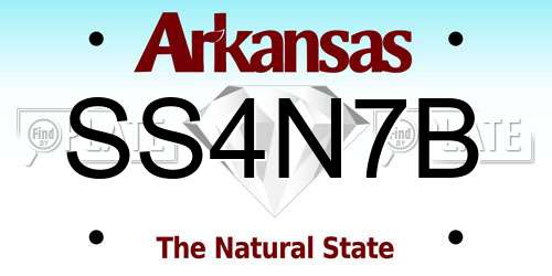 SS4N7B Arkansas License Plate